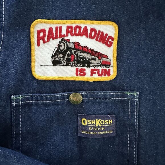 Vtg OshKosh B'Gosh Denim Chore Jacket 42R USA Union Made Sanforized Train Work - Picture 4 of 11